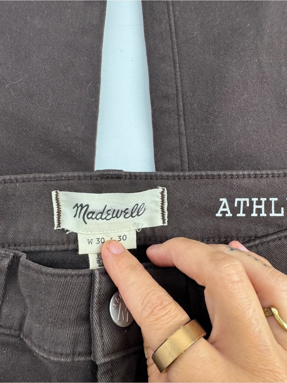 Madewell Rich Brown Athletic Slim Fit Jeans Earthcore Casual Cotton Stretch W30